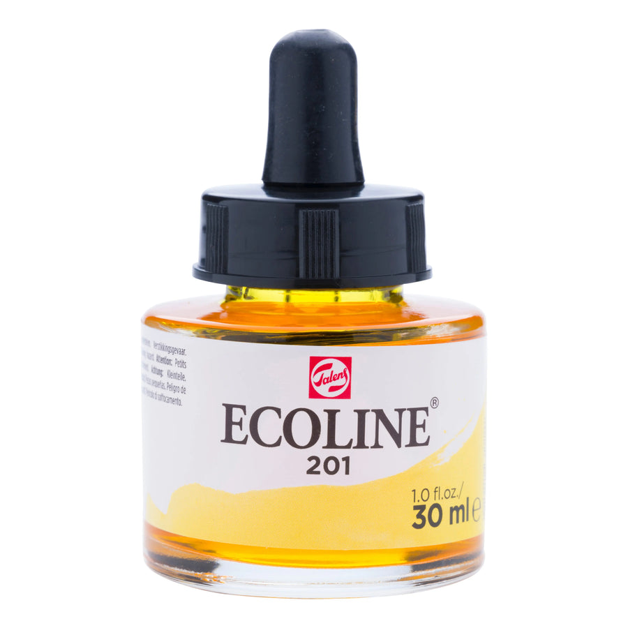 Ecoline Flüssige Wasserfarbe Flasche 30 ml Hellgelb 201