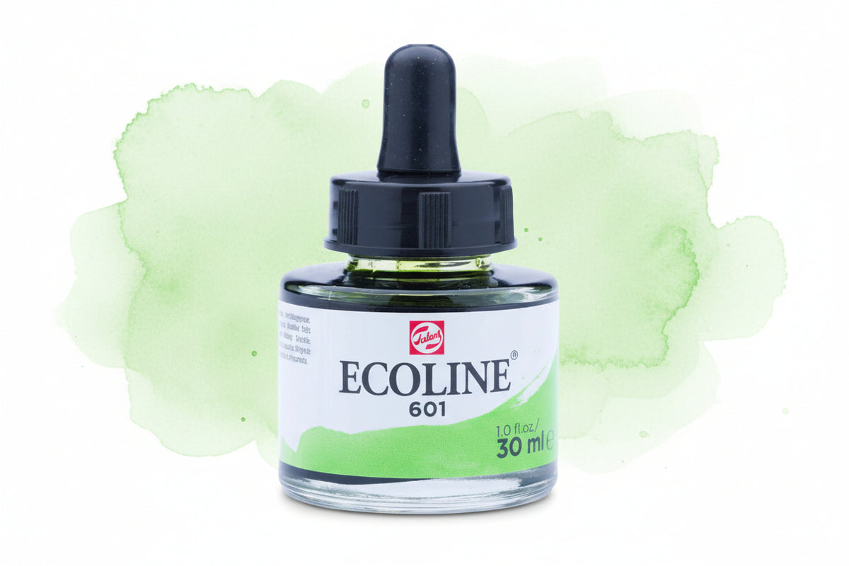 Ecoline Flüssige Wasserfarbe Flasche 30 ml Hellgrün 601 - Kidis Art