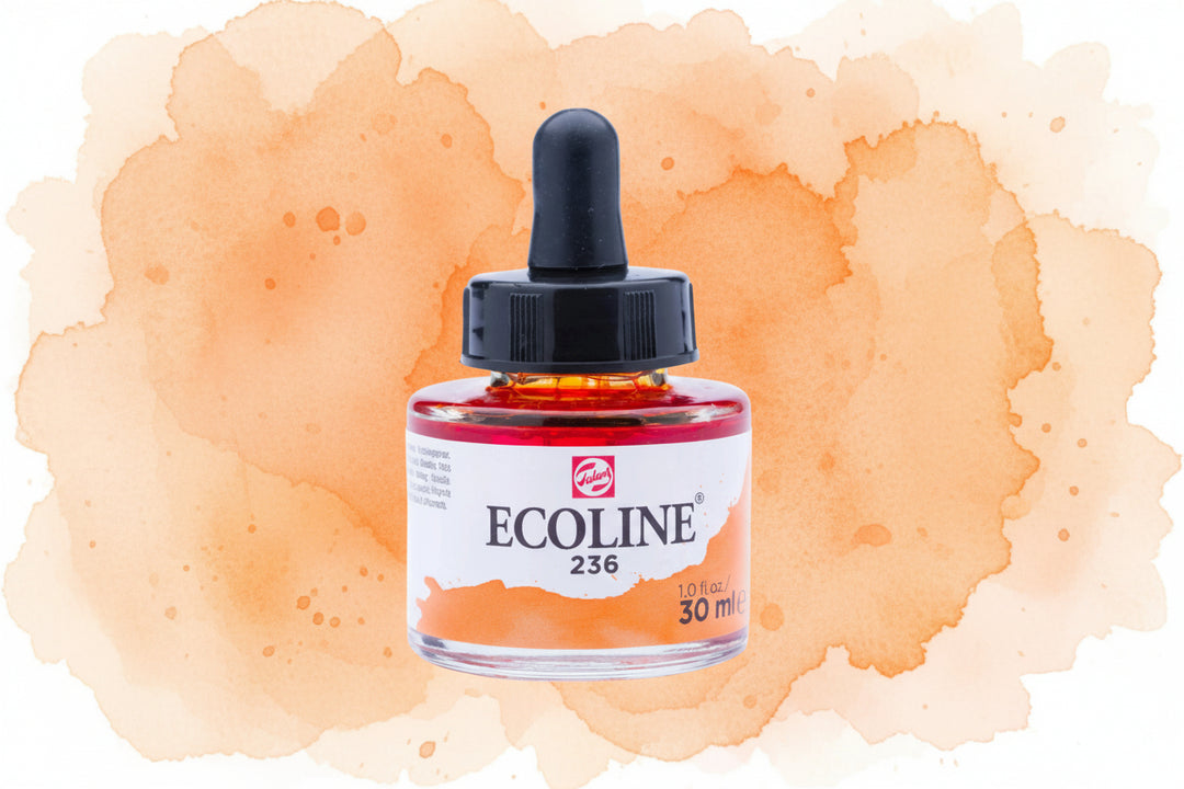 Ecoline Flüssige Wasserfarbe Flasche 30 ml Hellorange 236 - Kidis Art