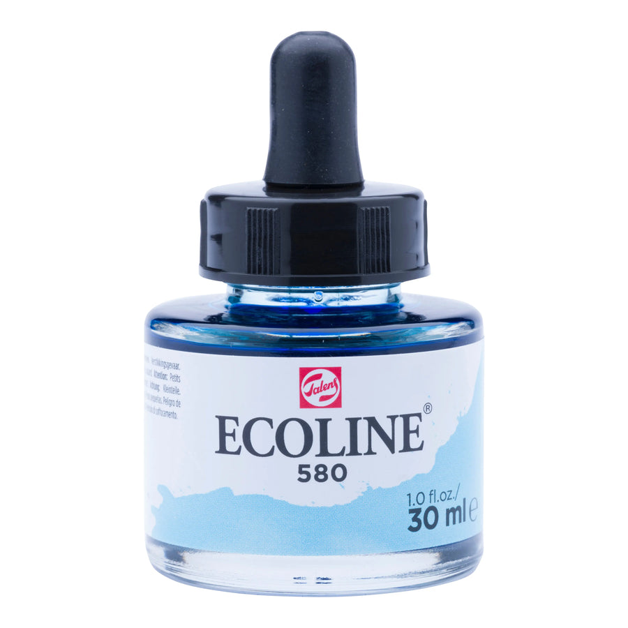 Ecoline Flüssige Wasserfarbe Flasche 30 ml Pastellblau 580
