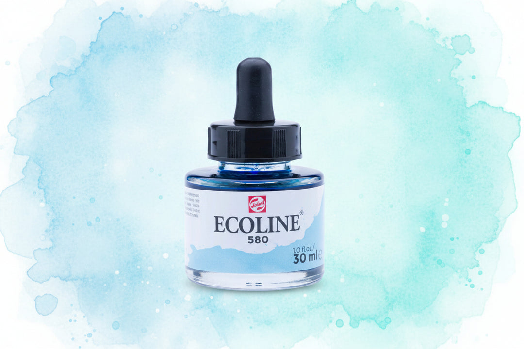 Ecoline Flüssige Wasserfarbe Flasche 30 ml Pastellblau 580 - Kidis Art