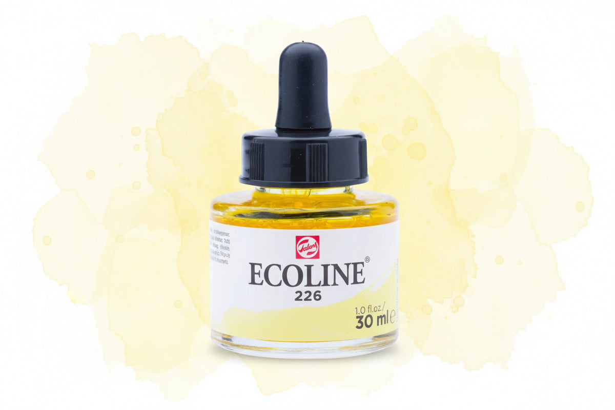 Ecoline Flüssige Wasserfarbe Flasche 30 ml Pastellgelb 226 - Kidis Art