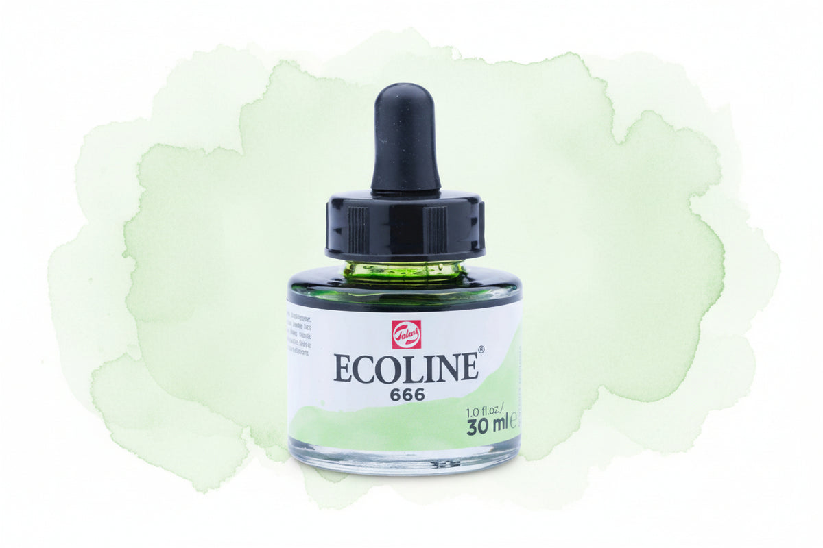 Ecoline Flüssige Wasserfarbe Flasche 30 ml Pastellgrün 666 - Kidis Art