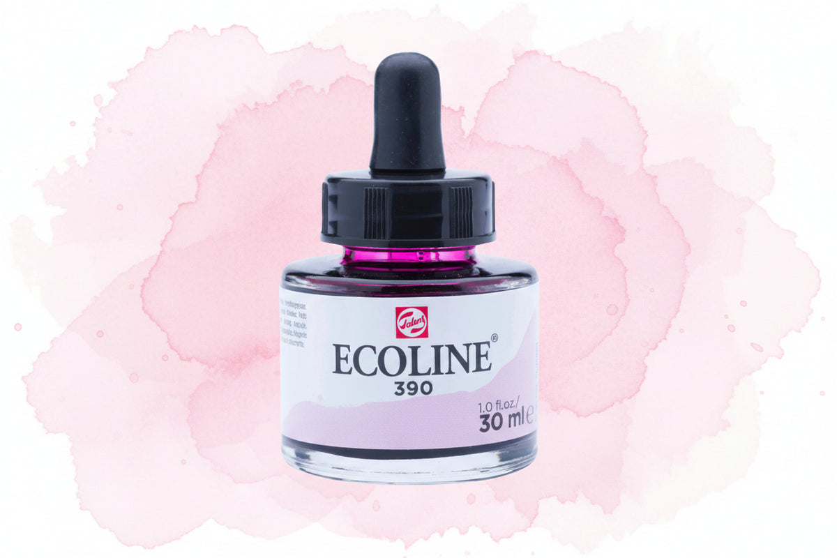 Ecoline Flüssige Wasserfarbe Flasche 30 ml Pastellrosa 390 - Kidis Art