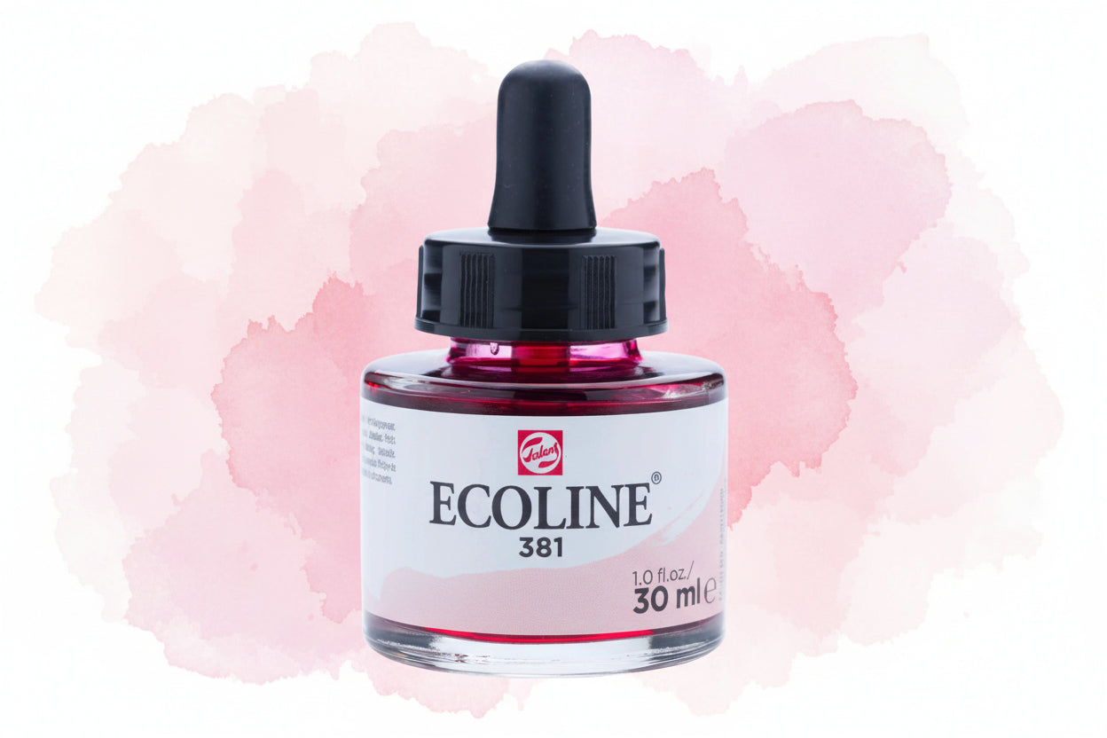 Ecoline Flüssige Wasserfarbe Flasche 30 ml Pastellrot 381 - Kidis Art