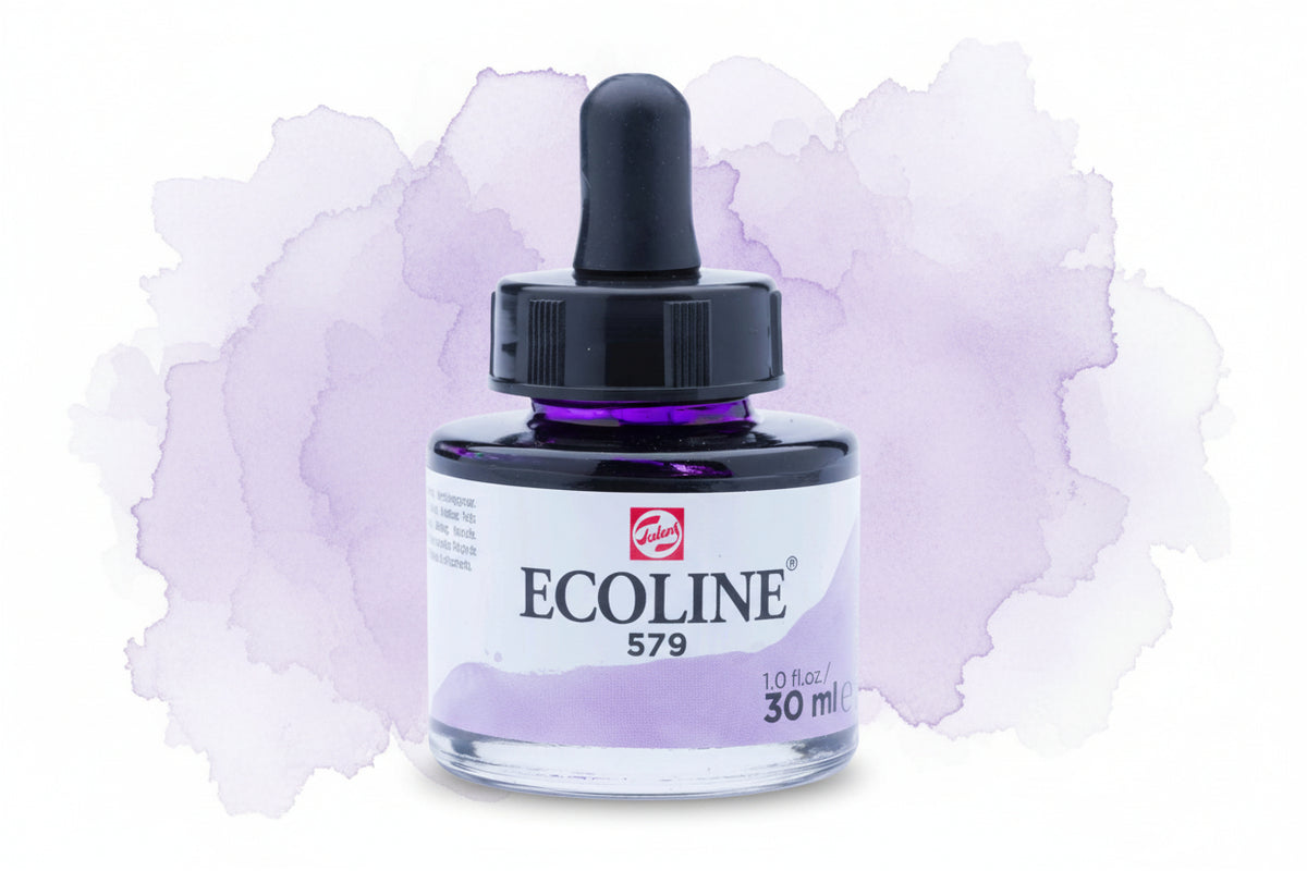 Ecoline Flüssige Wasserfarbe Flasche 30 ml Pastellviolett 579 - Kidis Art