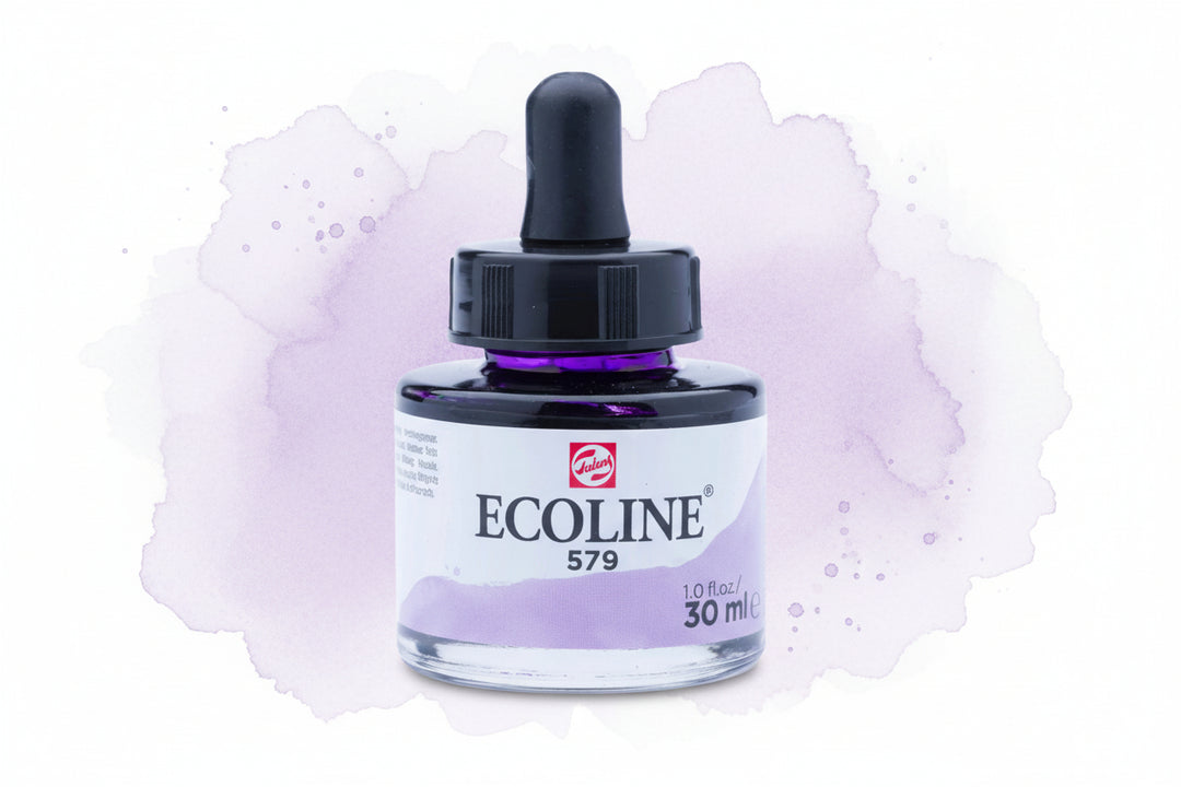Ecoline Flüssige Wasserfarbe Flasche 30 ml Pastellviolett 579 - Kidis Art