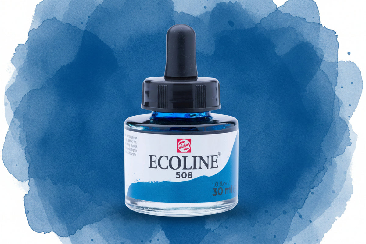 Ecoline Flüssige Wasserfarbe Flasche 30 ml Preussischblau 508 - Kidis Art
