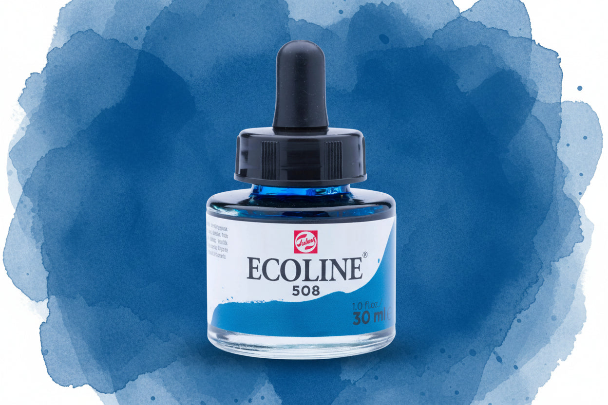 Ecoline Flüssige Wasserfarbe Flasche 30 ml Preussischblau 508 - Kidis Art
