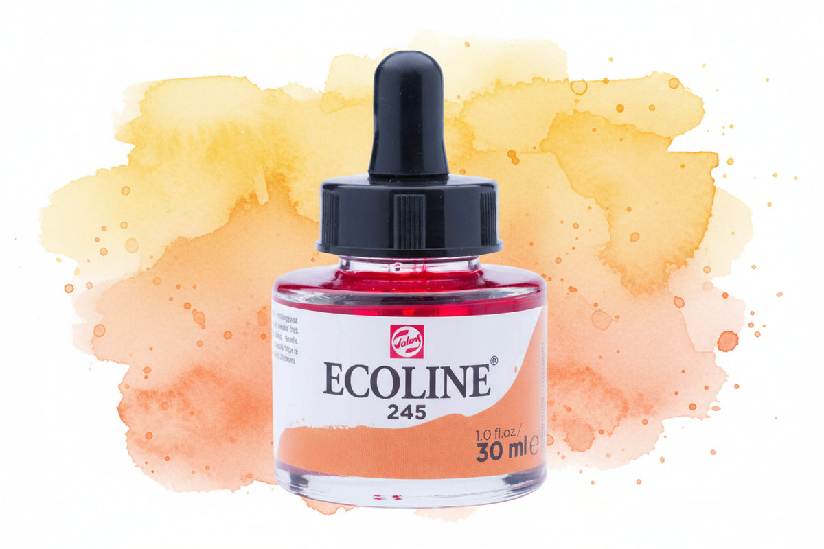 Ecoline Flüssige Wasserfarbe Flasche 30 ml Safrangelb 245 - Kidis Art