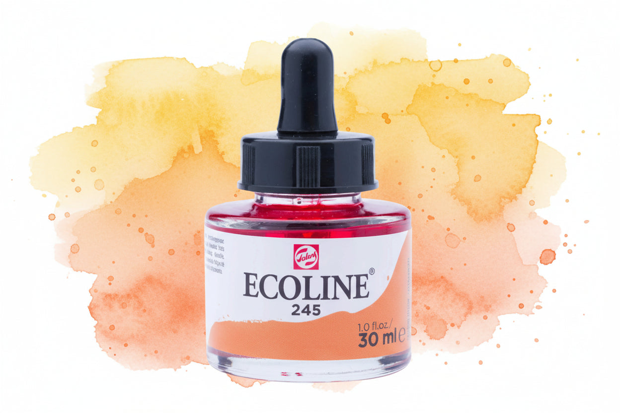 Ecoline Flüssige Wasserfarbe Flasche 30 ml Safrangelb 245 - Kidis Art