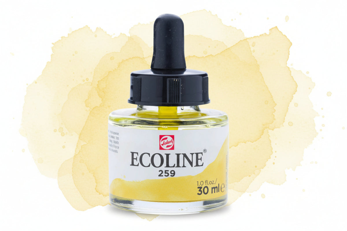 Ecoline Flüssige Wasserfarbe Flasche 30 ml Sandgelb 259 - Kidis Art