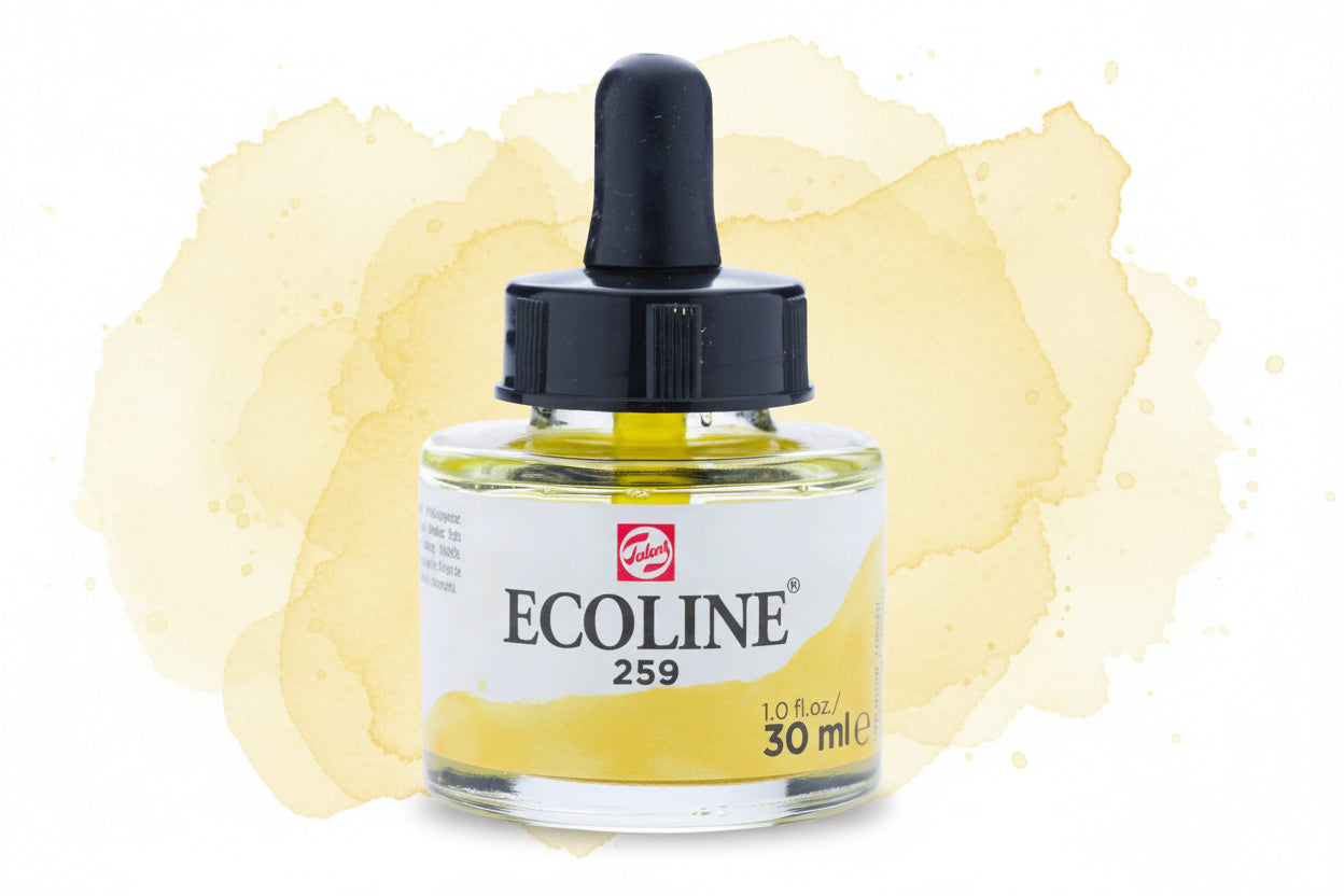 Ecoline Flüssige Wasserfarbe Flasche 30 ml Sandgelb 259 - Kidis Art