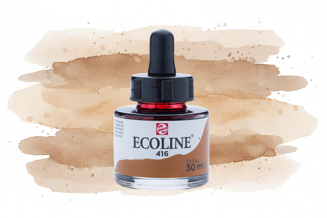 Ecoline Flüssige Wasserfarbe Flasche 30 ml Sepia 416 - Kidis Art