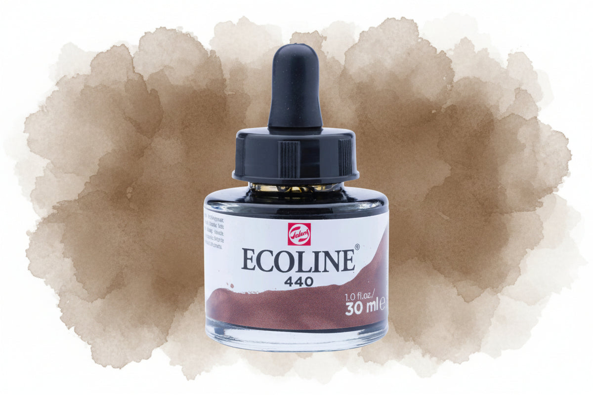 Ecoline Flüssige Wasserfarbe Flasche 30 ml Sepia Dunkel 440 - Kidis Art