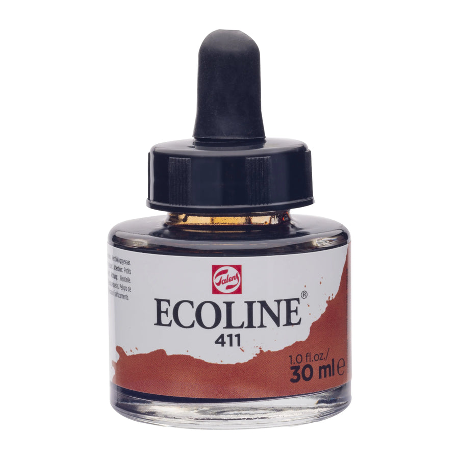 Ecoline Flüssige Wasserfarbe Flasche 30 ml Siena Gebrannt 411