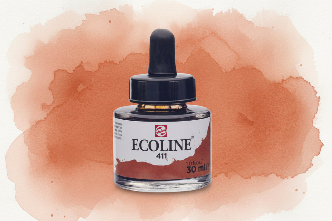 Ecoline Flüssige Wasserfarbe Flasche 30 ml Siena Gebrannt 411 - Kidis Art
