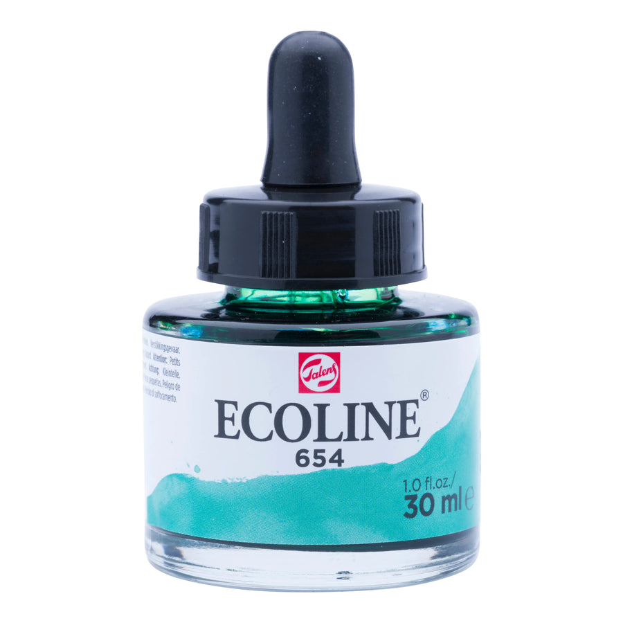 Ecoline Flüssige Wasserfarbe Flasche 30 ml Tannengrün 654
