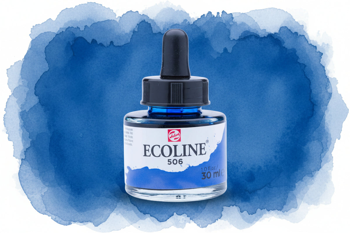 Ecoline Flüssige Wasserfarbe Flasche 30 ml Ultramarin Dunkel 506 - Kidis Art