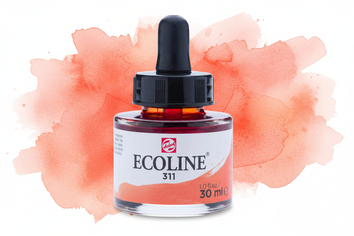 Ecoline Flüssige Wasserfarbe Flasche 30 ml Zinnober 311 - Kidis Art