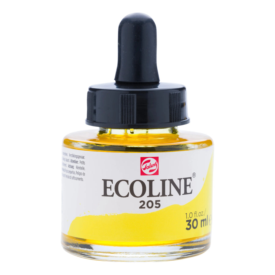 Ecoline Flüssige Wasserfarbe Flasche 30 ml Zitronengelb (Primär) 205