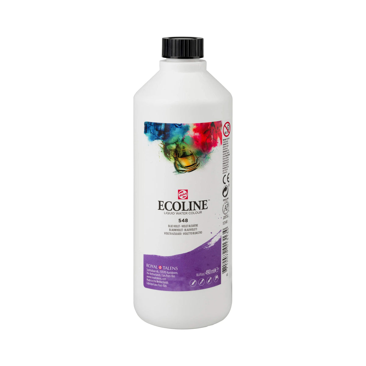 Ecoline Flüssige Wasserfarbe Flasche 490 ml Blauviolett 548 - Kidis Art