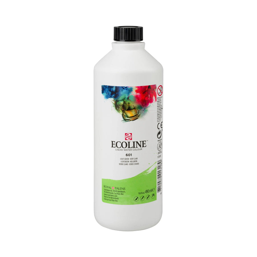 Ecoline Flüssige Wasserfarbe Flasche 490 ml Hellgrün 601