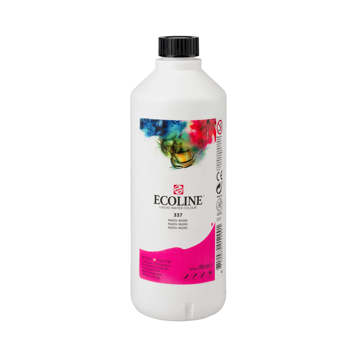 Ecoline Flüssige Wasserfarbe Flasche 490 ml Magenta 337 - Kidis Art