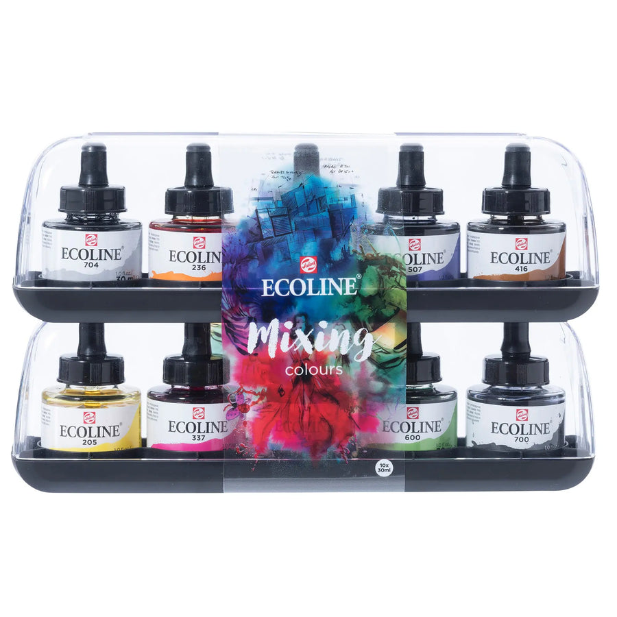 Ecoline Flüssige Wasserfarbe Mischset | 10 x 30 ml