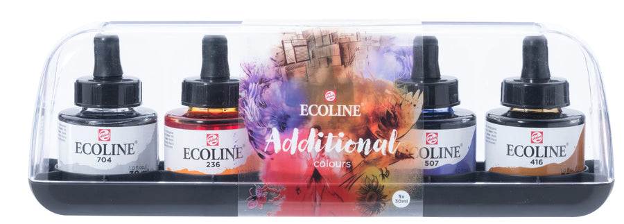 Ecoline Flüssige Wasserfarbe Set Zusätzlich | 5 x 30 ml