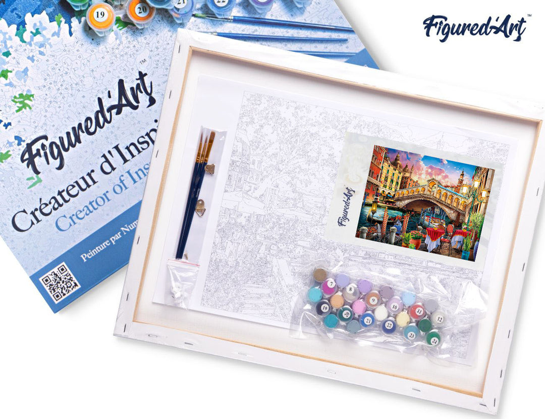 Malen nach Zahlen 40x50cm auf Keilrahmen gespannt Figured’Art Rialtobrücke