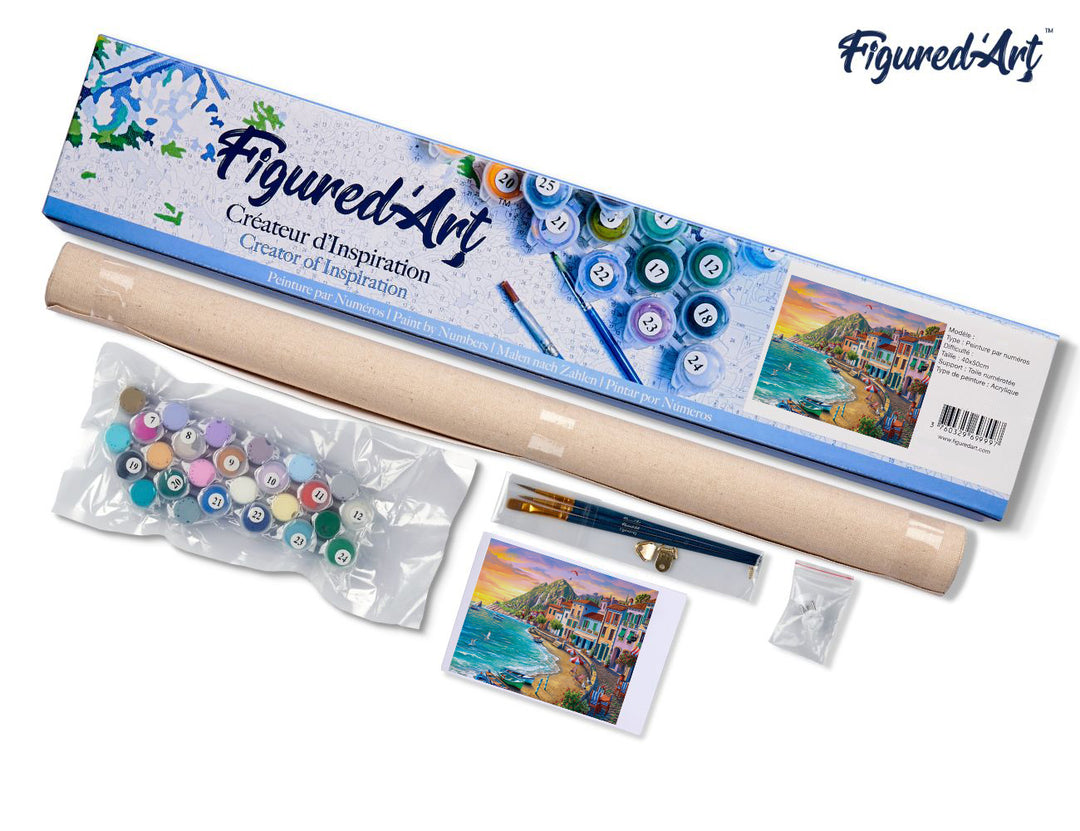 Malen nach Zahlen 40x50cm ohne Keilrahmen Figured’Art Strandurlaub