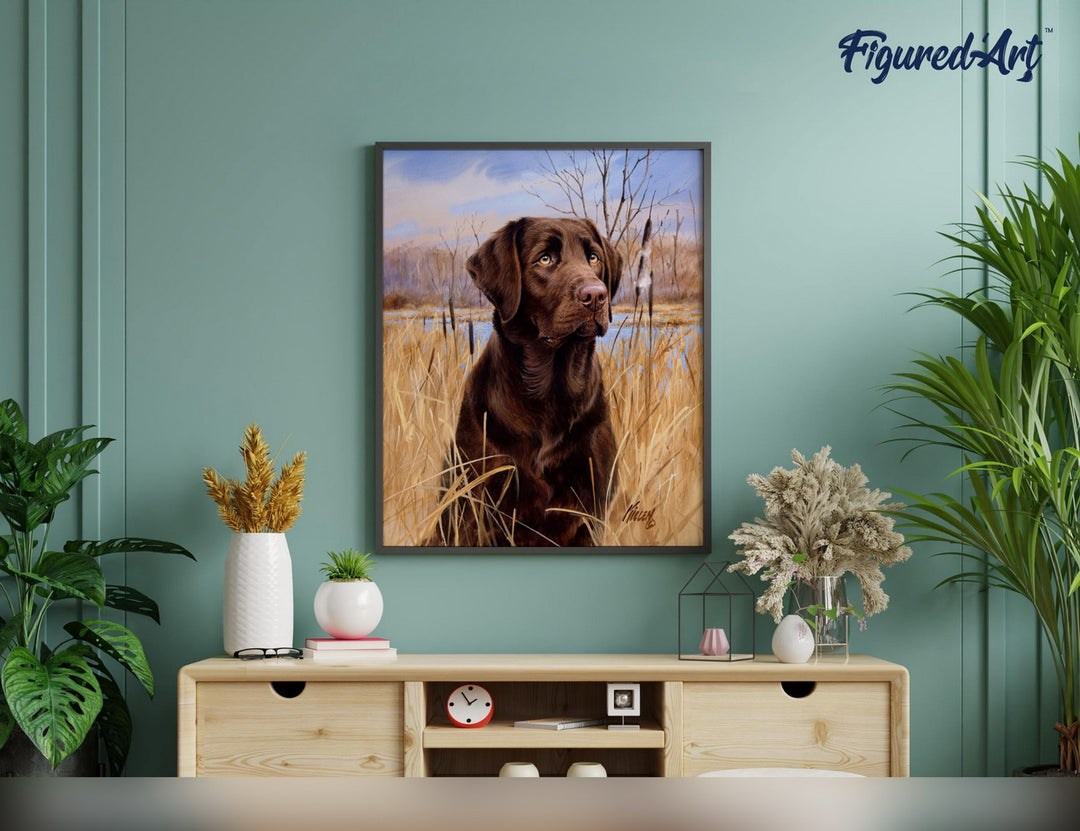 Malen nach Zahlen 40x50cm auf Keilrahmen gespannt Figured’Art Labrador