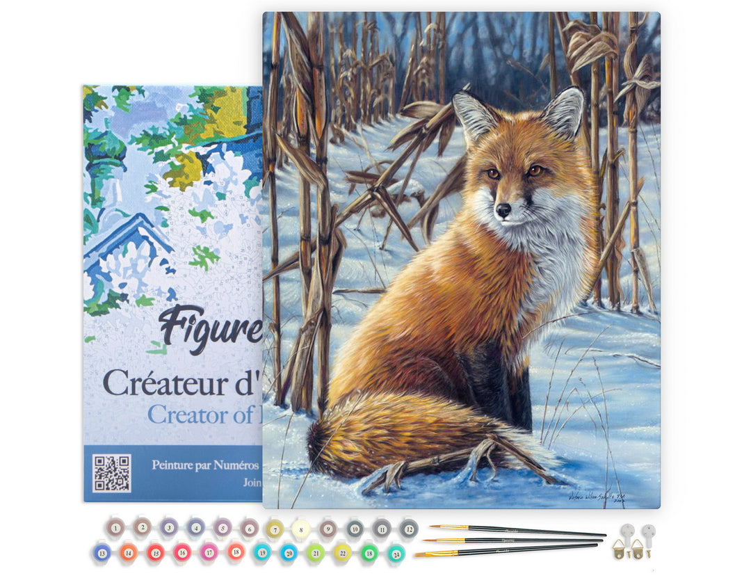 Figured'Art Malen Nach Zahlen 40x50 cm Fuchs Im Schnee - Kidis Art