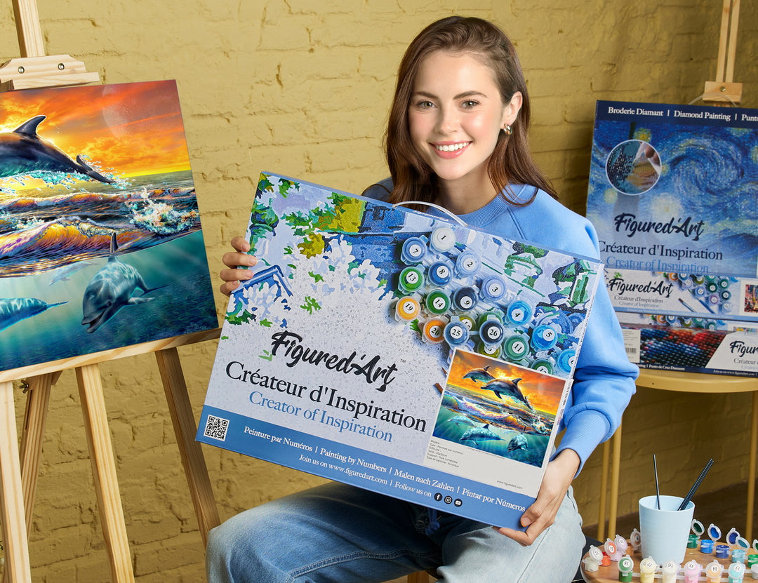 Figured'Art Malen nach Zahlen 40x50cm auf Keilrahmen gespannt Kuscheliges Nickerchen - Kidis Art