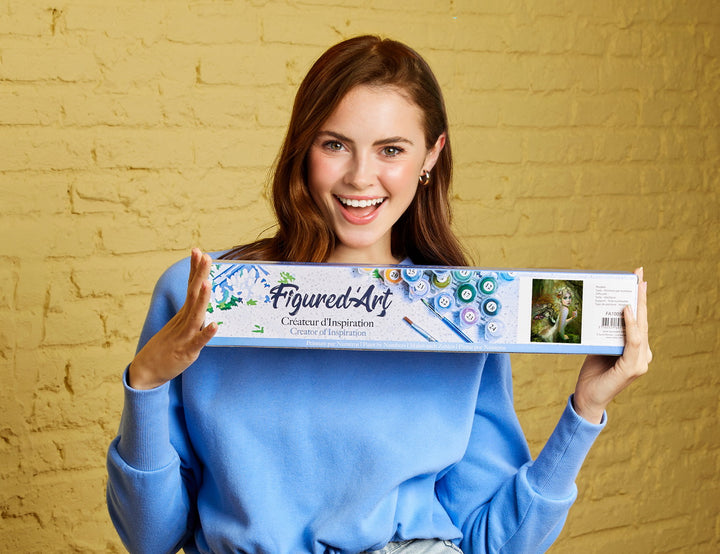 Malen nach Zahlen 40x50cm ohne Keilrahmen Figured’Art Goldene Fee