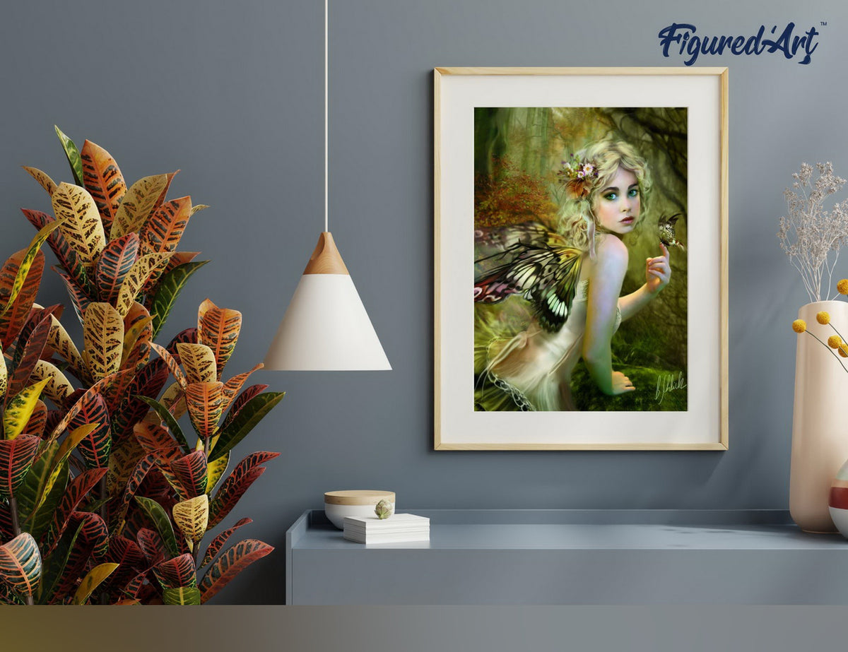Malen nach Zahlen 40x50cm auf Keilrahmen gespannt Figured’Art Goldene Fee - Kidis Art