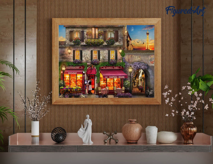 Malen nach Zahlen 40x50cm ohne Keilrahmen Figured’Art Au Chapeau Rouge - Kidis Art