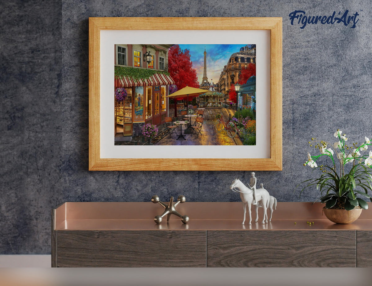 Malen nach Zahlen 40x50cm auf Keilrahmen gespannt Figured’Art Veranda in Paris - Kidis Art