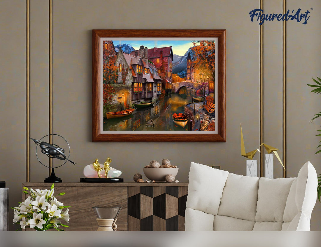 Figured'Art Malen Nach Zahlen 40x50 Kanal Herbst Keilrahmen - Kidis Art