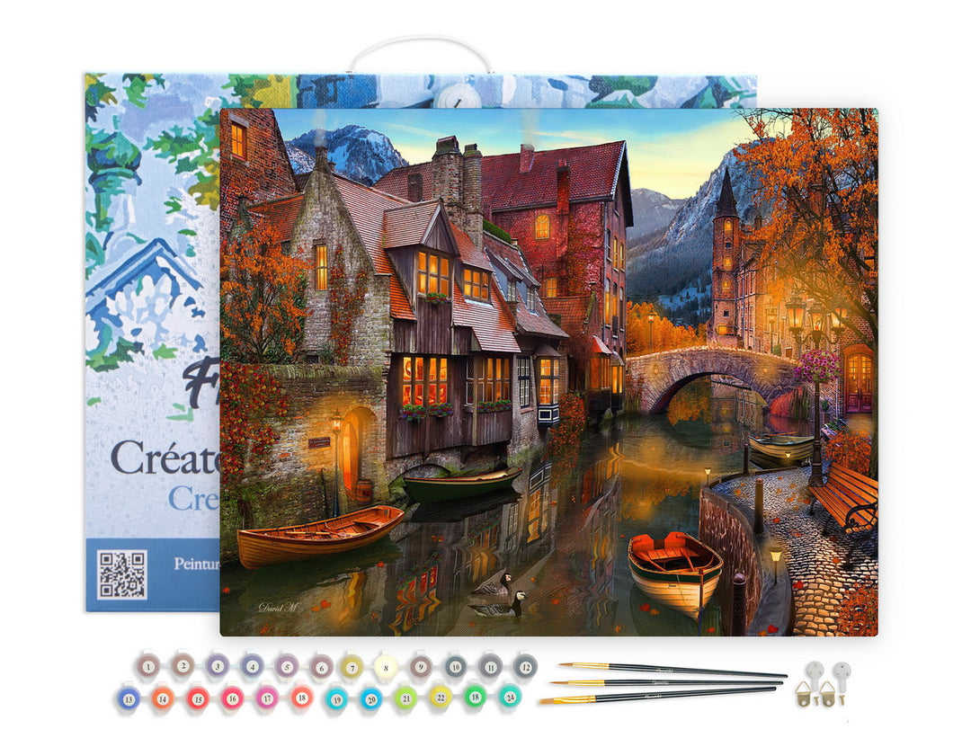 Figured'Art Malen Nach Zahlen 40x50 Kanal Herbst Keilrahmen - Kidis Art