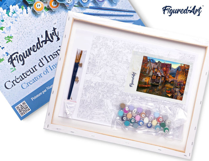 Figured'Art Malen Nach Zahlen 40x50 Kanal Herbst Keilrahmen - Kidis Art