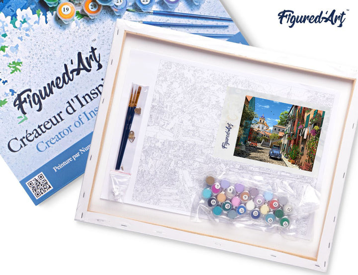 Figured'Art Malen Nach Zahlen 40x50 cm Auf Keilrahmen Gasse Mit 2CV Acrylfarben Vorgemischt - Kidis Art