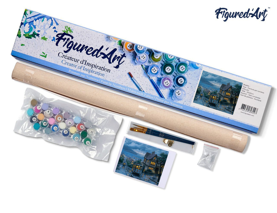 Malen nach Zahlen 40x50cm ohne Keilrahmen Figured’Art Alte Tram - Kidis Art