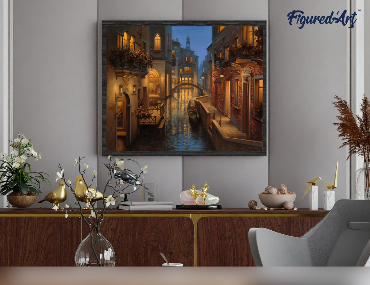 Malen nach Zahlen 40x50cm ohne Keilrahmen Figured’Art Kanal in Venedig - Kidis Art