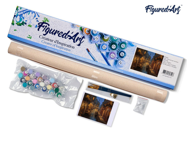 Malen nach Zahlen 40x50cm ohne Keilrahmen Figured’Art Kanal in Venedig