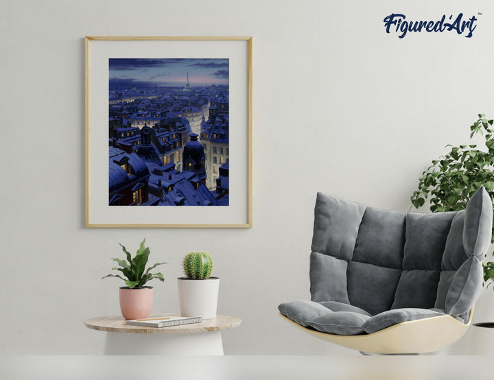 Malen nach Zahlen 40x50cm auf Keilrahmen gespannt Figured’Art Dächer in Paris