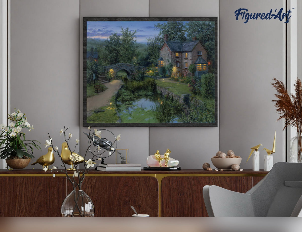 Malen nach Zahlen 40x50cm auf Keilrahmen gespannt Figured’Art Altes Landhaus - Kidis Art