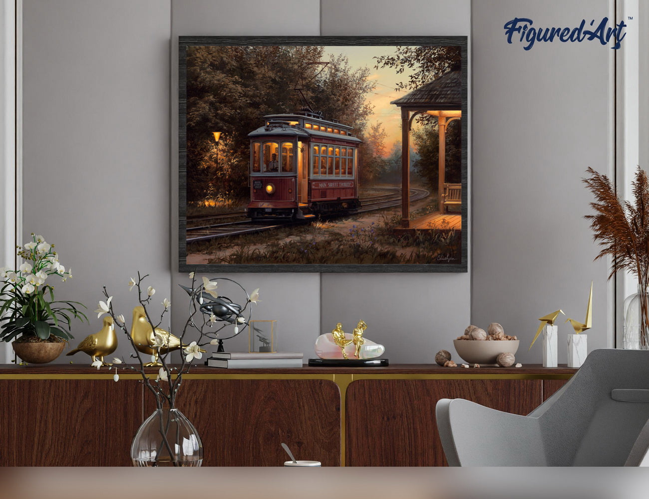 Malen nach Zahlen 40x50cm ohne Keilrahmen Figured’Art Tramstation - Kidis Art