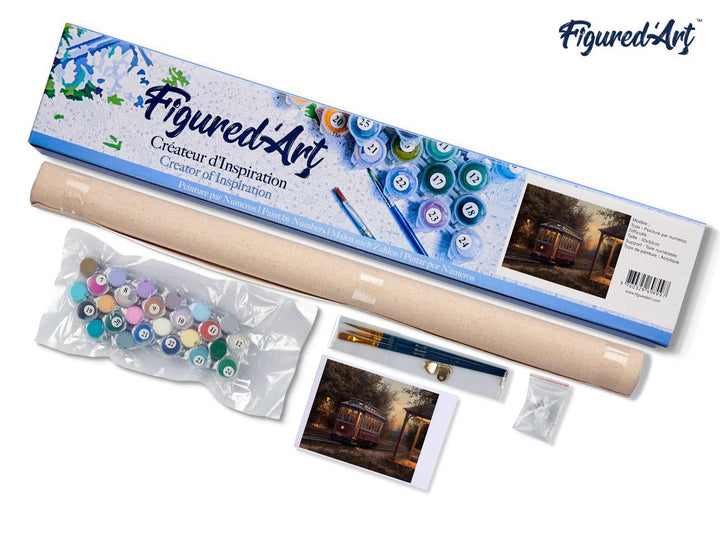 Malen nach Zahlen 40x50cm ohne Keilrahmen Figured’Art Tramstation